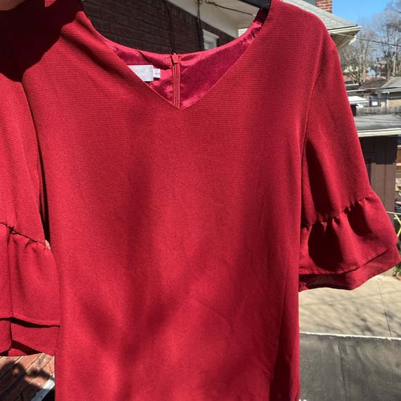 Belongsci V-Neck Bell Sleeve Shift Dress Size Large - Picture 4 of 5